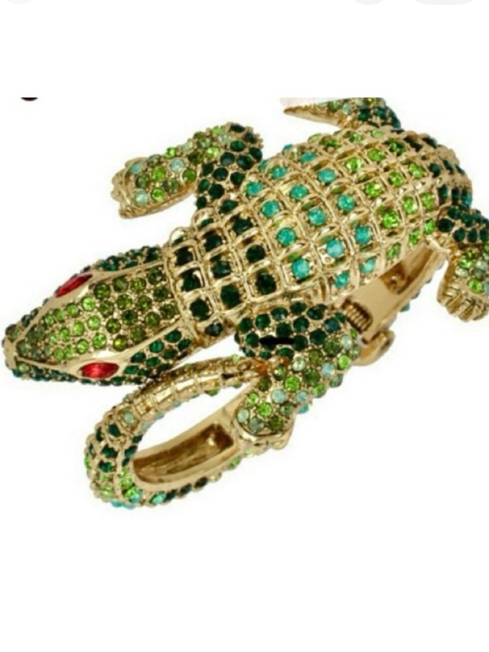 Betsey Johnson Alligator Hinged Bracelet Pave Crystals NWT